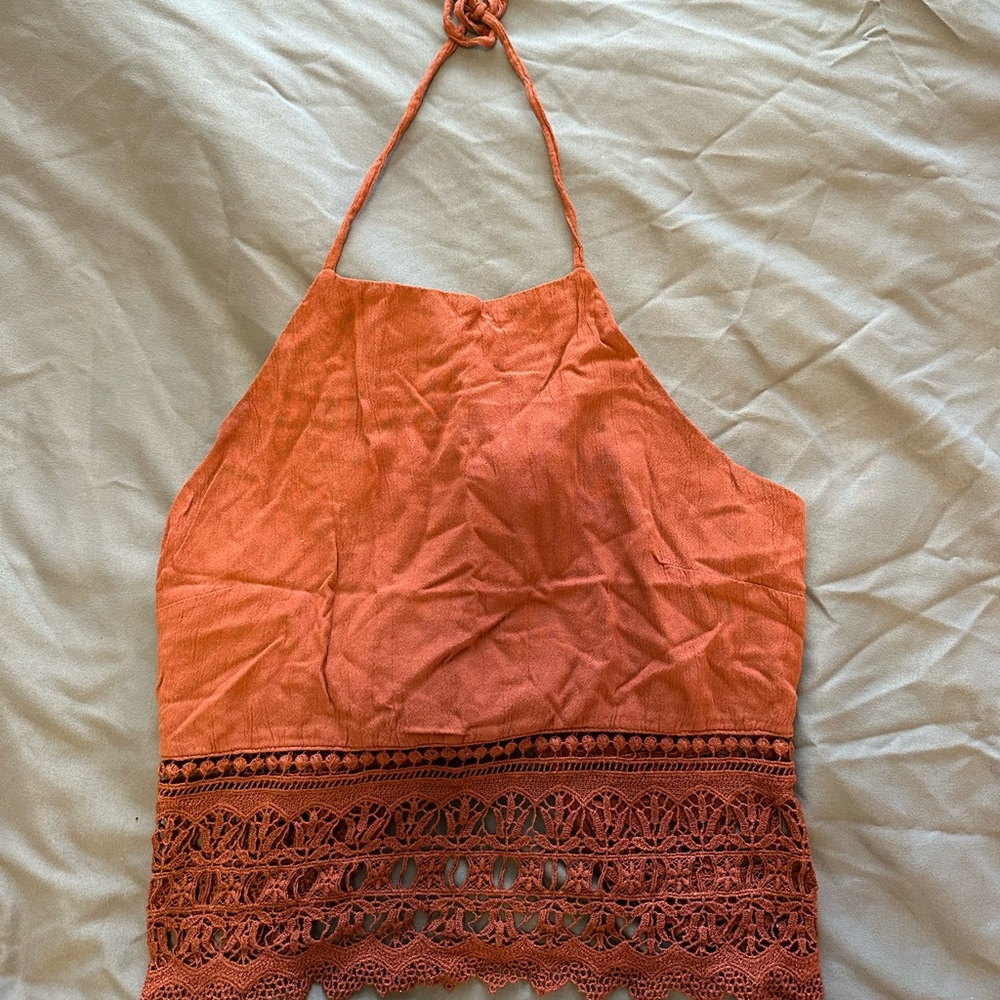 American Eagle Halter Backless Top